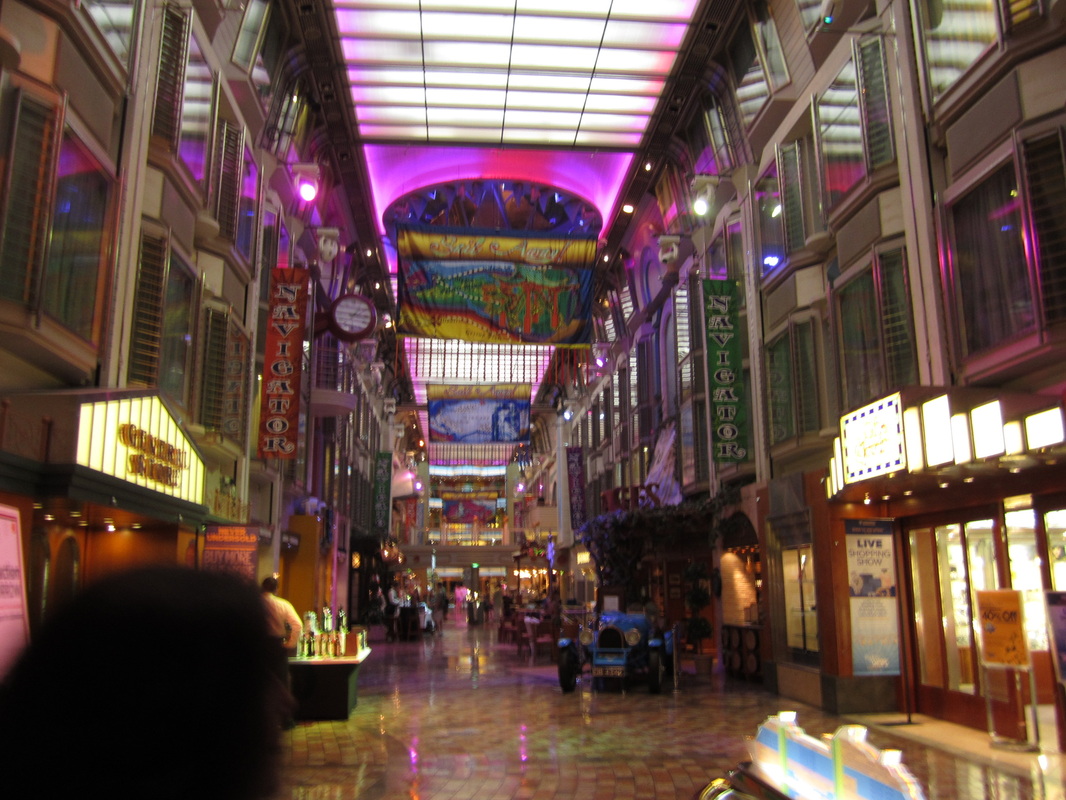 Mall inside the Royal Caribbean Navigator of the sea cruise. It
